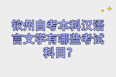 钦州自考本科汉语言文学有哪些考试科目?