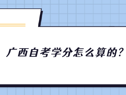 广西自考学分怎么算的?